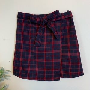 Skirts - Navy Plaid Wrap Skirt Skirts - Navy Plaid Wrap Skirt